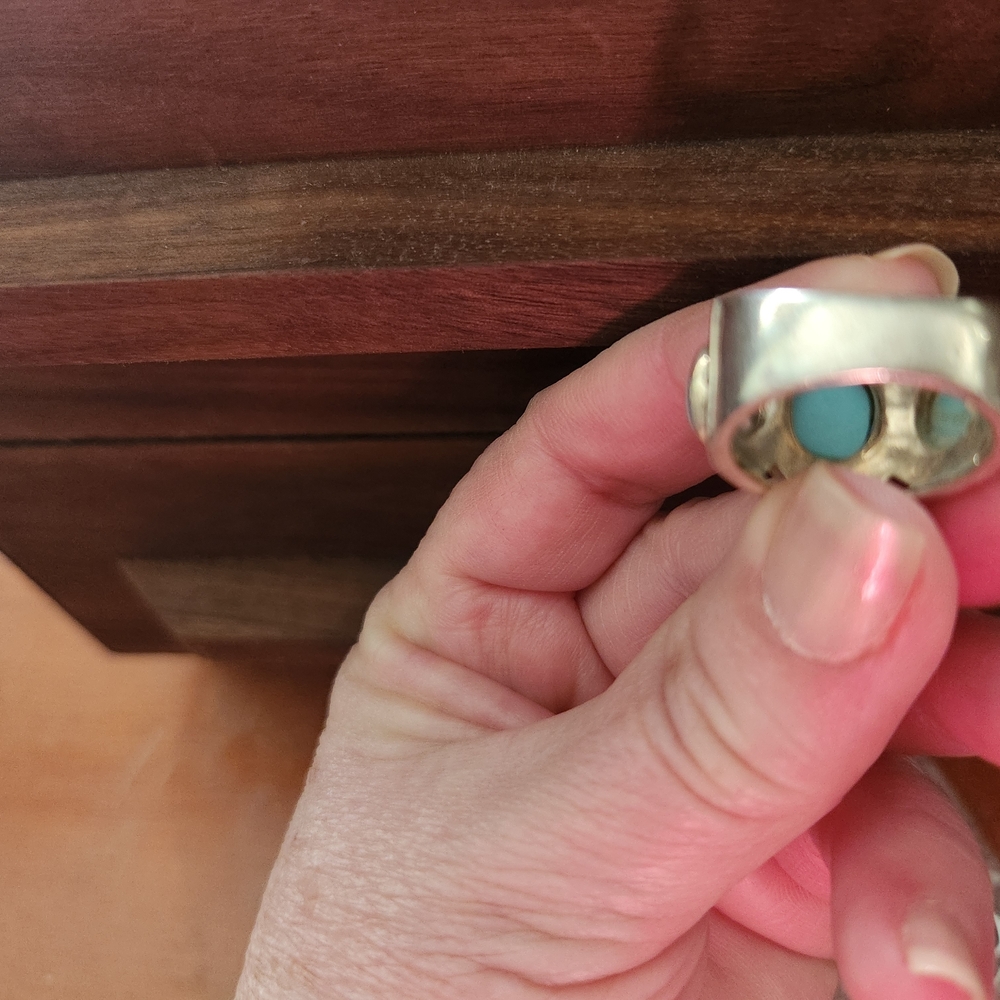 Turquoise And Gold Statement Ring - image 3